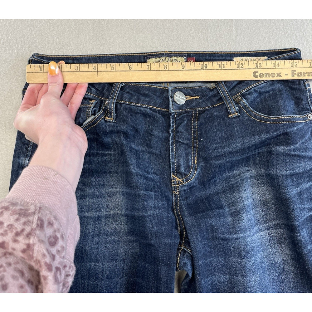 DEAR JOHN Playback Jeans Womens 29P Blue Petite Straight Dark Wash Mid Rise - Picture 4 of 8